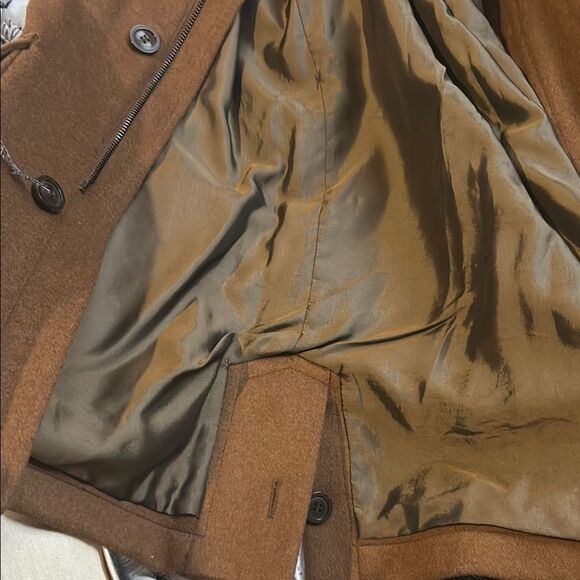 Schneiders shurwolle mit cashemere men's Brown Overcoat size 42 USA - Picture 10 of 12
